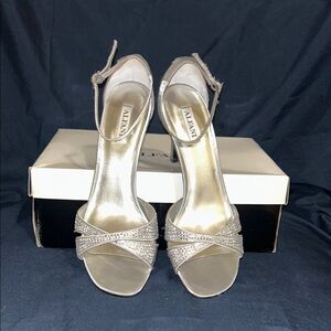 Alfani Satin Silver Strappy Heels